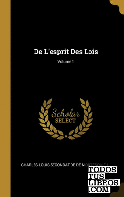 De Lesprit Des Lois; Volume 1