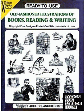 READY-TO-USE OLD FASHIONED ILLUSTRATIONS OF BOOKS, READING AND WRITING