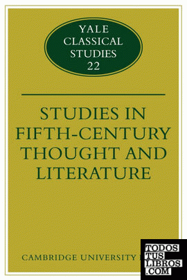 Studies in Fifth Century Thought and Literature