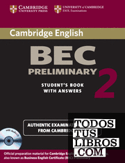 Cambridge BEC Preliminary 2 Self Study Pack