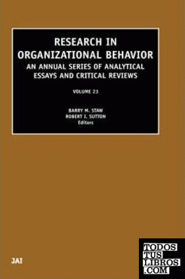Research In Organizational Behavior.Vol 23