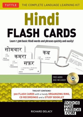 Hindi Flash Cards Kit : Learn 1,500 Basic Hindi Words and Phrases Quickly and Ea