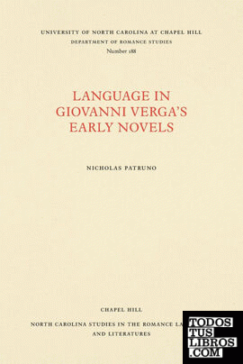 Language in Giovanni Verga's Early Novels