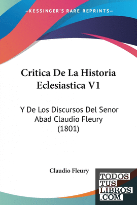 Critica De La Historia Eclesiastica V1