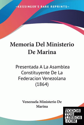 Memoria Del Ministerio De Marina