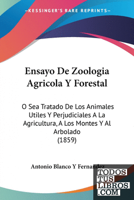 Ensayo De Zoologia Agricola Y Forestal