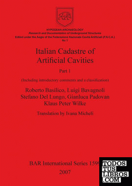 Italian Cadastre of Artificial Cavities Part 1
