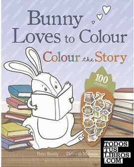 Bunny loves to colour. colour the story 100 sticker