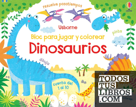 Dinosaurios bloc para jugar y colorear