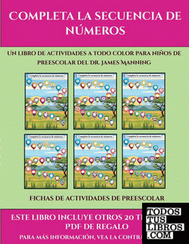 Fichas de actividades de preescolar (Completa la secuencia de números)