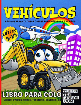 Vehículos Libro De Colorear  Para Niños