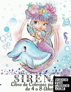 Sirena Libro de Colorear para Niños de 4 a 8 Años