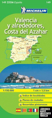 Mapa Zoom Valencia y alrededores, Costa del Azahar