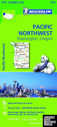 Mapa Zoom USA Pacific Northwest