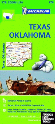 Mapa Zoom USA Texas - Oklahoma