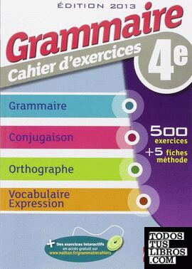 Grammaire 4ème Cahier d'exercices