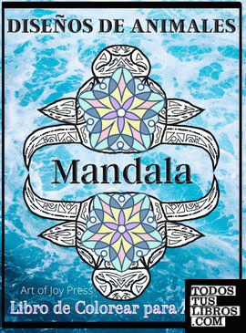 Diseños de Animales Mandala Libro de Colorear para Adultos
