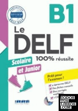 100% delf junior scolaire b1 livre+cd