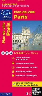 PARIS PLAN DE VILLE 1:12.000 -IGN