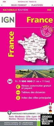 955 france plastifiee 1:1.000.000 -ign