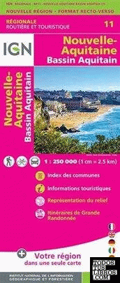 11 nouvelle-aquitaine bassin aquitain 1:250.000 -ign