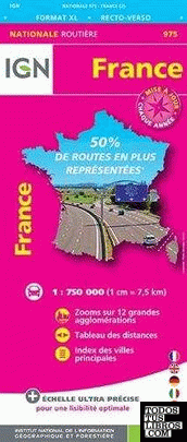 975 france 1:750.000 format xl recto-verso -ign