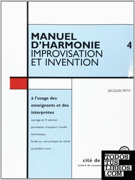 Manuel D'Harmonie, Improvisation Et Invention
