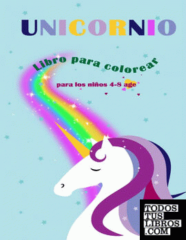 Libro de colorear de unicornio para niños de 4 a 8 años