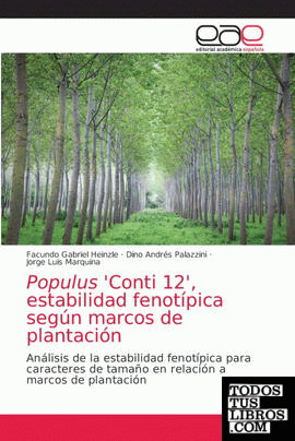 Populus Conti 12, estabilidad fenotípica según marcos de plantación