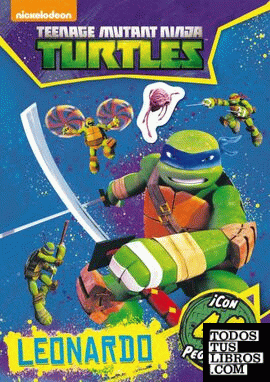 Las Tortugas Ninja. Leonardo. Actividades con pegatinas