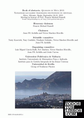 Book of abstracts: Quodons in Mica 2013 Book of abstracts: Quodons in Mica 2013