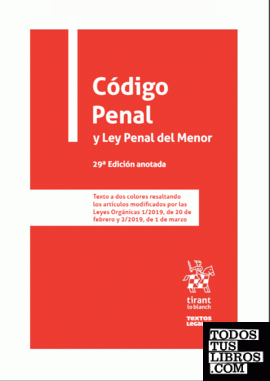 Código Penal y Ley Penal del Menor 29ª Edición 2020