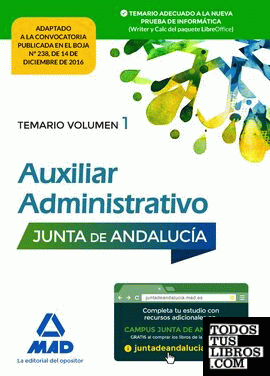 Auxiliar Administrativo de la Junta de Andalucía. Temario Volumen 1