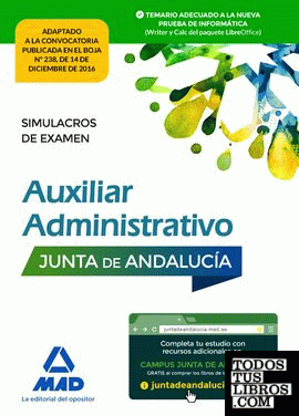 Auxiliar Administrativo de la Junta de Andalucía. Simulacros de Examen