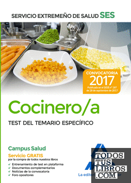 Cocinero/a del Servicio Extremeño de Salud (SES). Test de materias específicas