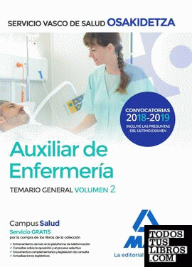 Auxiliar de Enfermería de Osakidetza-Servicio Vasco de Salud. Temario General Volumen 2