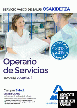 Operario/a de Servicios de Osakidetza-Servicio Vasco de Salud. Temario Volumen 1