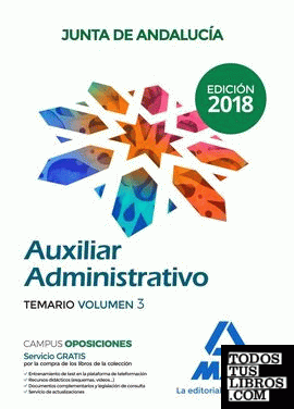Auxiliar Administrativo de la Junta de Andalucía. Temario Volumen 3