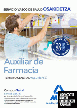 Auxiliar de Farmacia de Osakidetza-Servicio Vasco de Salud. Temario General Volumen 2