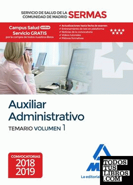 Auxiliar Administrativo del Servicio de Salud de la Comunidad de Madrid. Temario Volumen 1