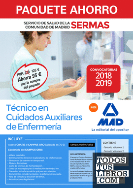 Técnico en Cuidados Auxiliares de Enfermería del Servicio de Salud de la Comunidad de Madrid. Simulacros Examen