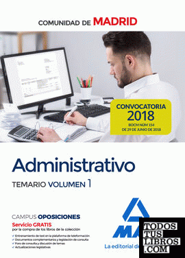 Administrativo de la Comunidad de Madrid. Temario volumen 1