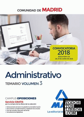 Administrativo de la Comunidad de Madrid. Temario volumen 3