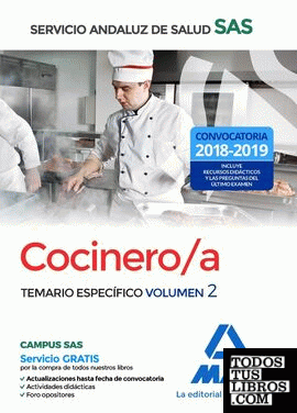 Cocinero/a del Servicio Andaluz de Salud. Temario específico volumen 2