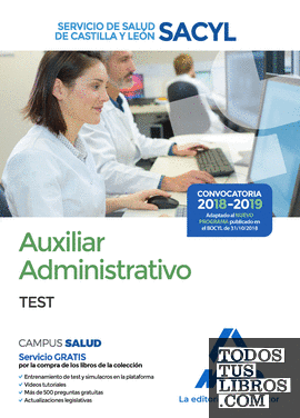 Auxiliar Administrativo del Servicio de Salud de Castilla y León (SACYL).  Test