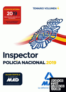 Inspector de Policía Nacional. Temario Volumen 4