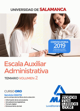 Escala Auxiliar Administrativa de la Universidad de Salamanca. Temario volumen 2