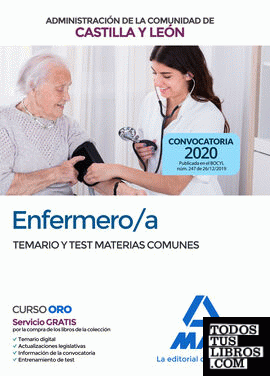 Enfermero/a de la Administración de la Comunidad de Castilla y León. Temario y test materias comunes