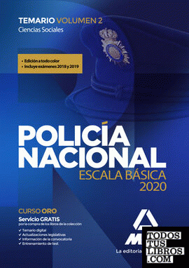 Policía Nacional Escala Básica. Temario Volumen 2 Ciencias Sociales
