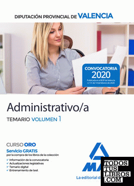 Administrativo/a de la Diputación Provincial de Valencia. Temario volumen 1